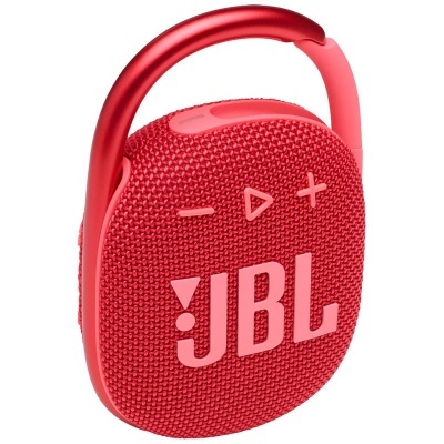Coluna portátil JBL vermelha com gancho e botões integrados