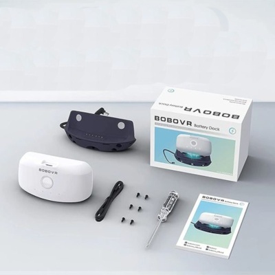 Base de carregamento BOBOVR Plus para bateria M1/M2 Plus + bateria B2 branca