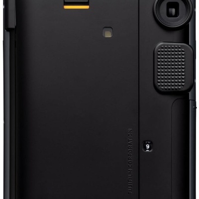 câmara de filme instantâneo Fujifilm preta e cinza