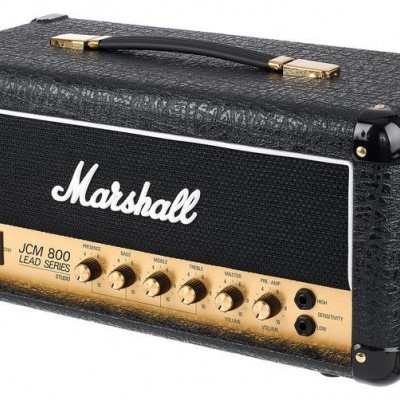 Cabeçote amplificador guitarra Marshall JCM 800 preto e dourado