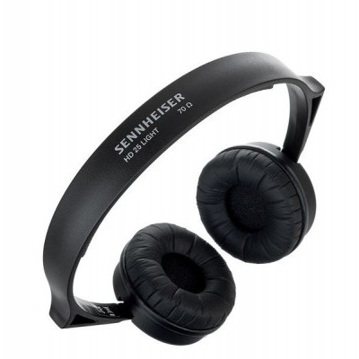 Auscultadores Sennheiser pretos com arco e almofadas acolchoadas