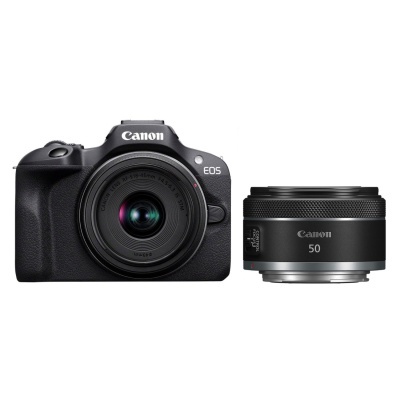 Canon R100 + RF-S 18-45mm IS STM + RF 50mm f/1.8 STM