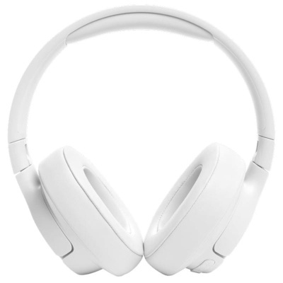 Auriculares brancos over-ear com almofadas e faixa ajustável