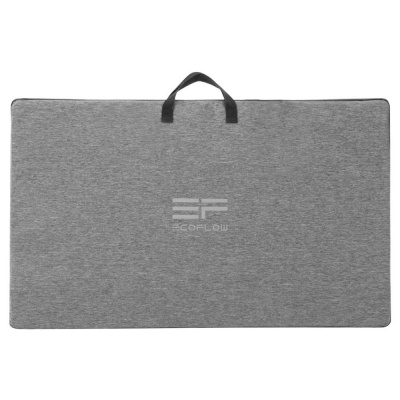 Tapete cinzento retangular com alça preta e logotipo ECOFLOW