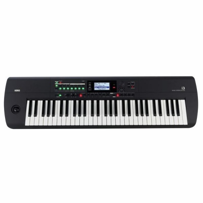 Teclado musical preto Korg KROSS 2-61 com 61 teclas e ecrã digital