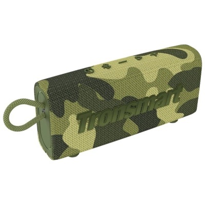 Coluna de som portátil camuflada verde e caqui com logótipo Tronsmart