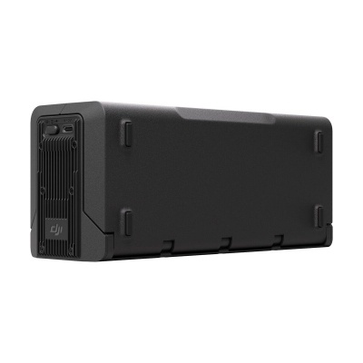 Bateria DJI preta retangular com superfície texturizada