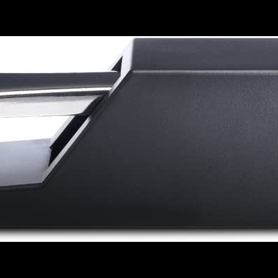 Burro de mesa preto com detalhe metálico prateado