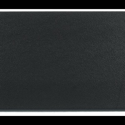 Base preta retangular para teclado com parafusos visíveis