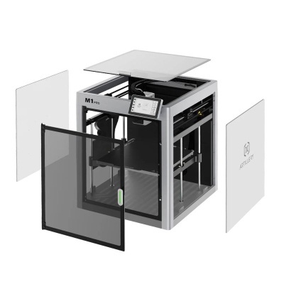 Impressora 3D Artillery M1 Pro com porta de vidro aberta e visor digital