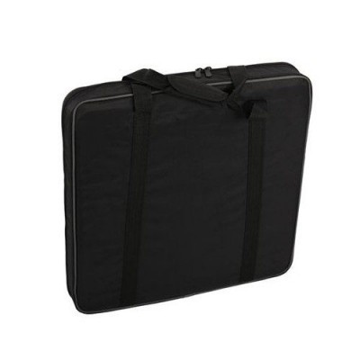 Bolsa preta quadrada com alças e fecho de correr