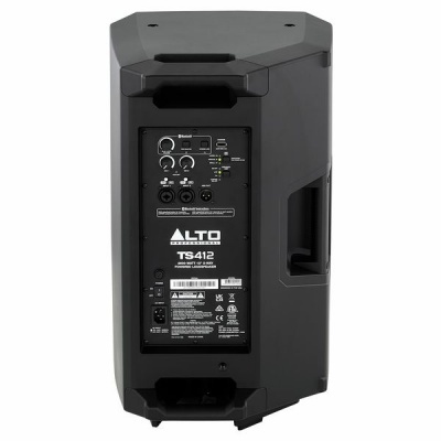 Coluna de som profissional preta ALTO TS412 vista traseira