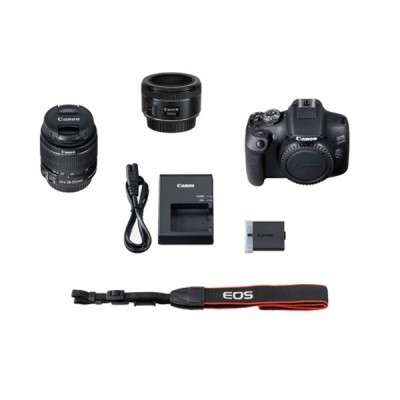 Canon EOS 2000D DSLR + 18-55mm IS II + 50mm f/1.8 STM