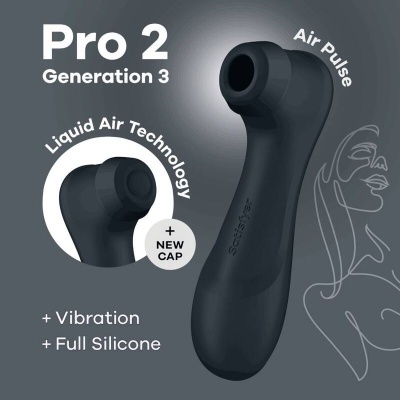 Dispositivo preto Pro 2 Generation 3 com Liquid Air Technology e texto descritivo