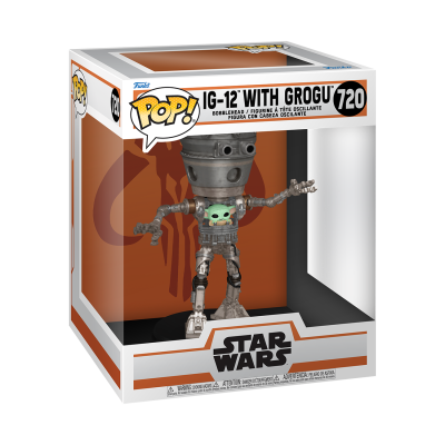 Funko POP Deluxe Star Wars: The Mandalorian, IG -12 with Grogu [720]