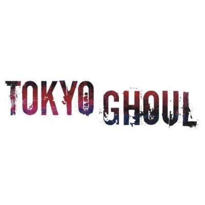 Texto 'TOKYO GHOUL' com efeito de desgaste em fundo branco