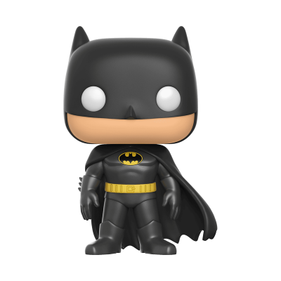 Figura colecionável Funko Pop do Batman em plástico preto e amarelo