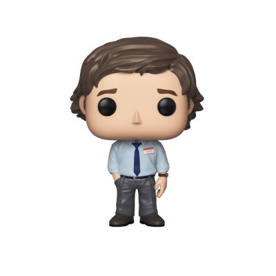 Figura Funko Pop de homem com camisa azul clara e gravata azul escura