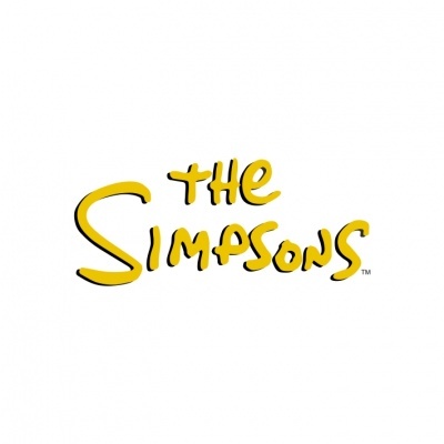 Logótipo amarelo de 'the SIMPSONS™' em fundo branco