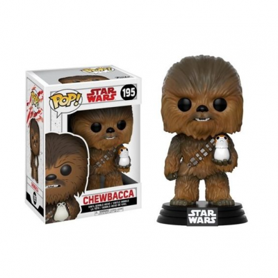 Funko POP Star Wars - Chewbacca w/ Porg [195] CAIXA DANIFICADA