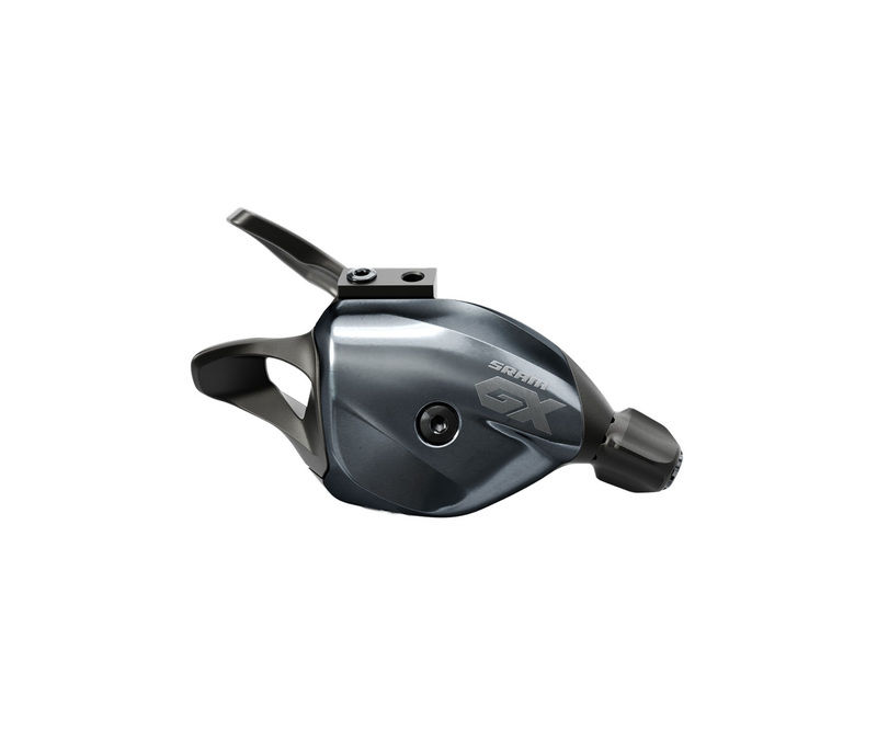 Comando de mudança de velocidades Shimano XT cinza escuro e preto