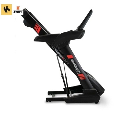 Passadeira dobrável preta com detalhes vermelhos e logo VANGUISH