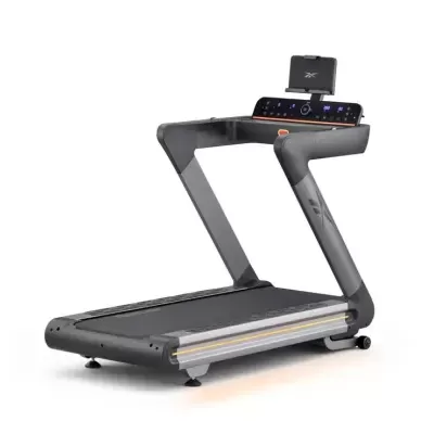 Passadeira elétrica cinza escuro com ecrã digital e suporte para telemóvel