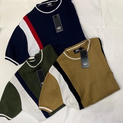 T shirt tricô camel