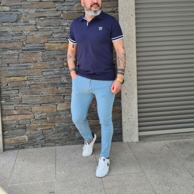 Polo azul marinho SLIM FIT