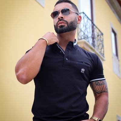 Polo slim fit ,preto