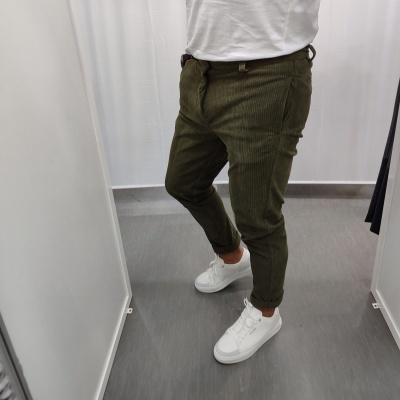 Calças, de tecido (Bombazine) VERDE