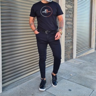 Calça de sarja com elasticidade