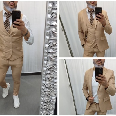 Fato slim ,cor camel  rf 26