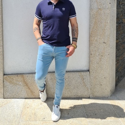 Polo azul marinho SLIM FIT
