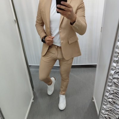 Fato slim ,cor camel  rf 26