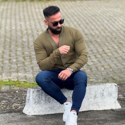 Camisa gola de robe, verde