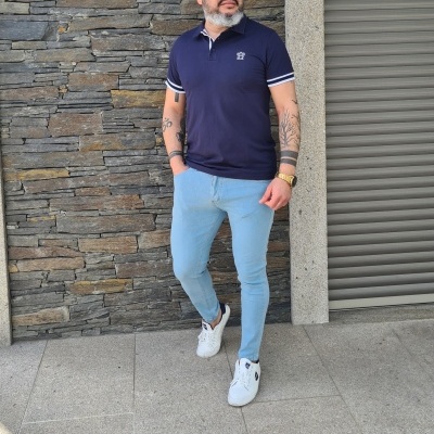 Polo azul marinho SLIM FIT