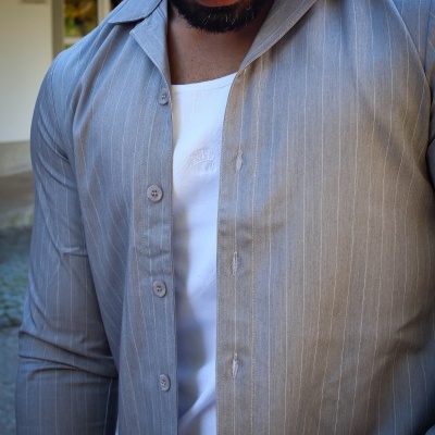 Camisa casaco, de tecido