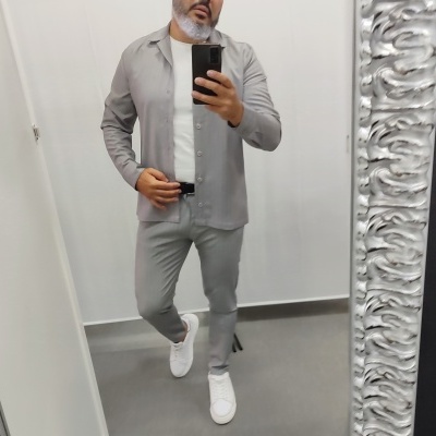 Camisa casaco, de tecido