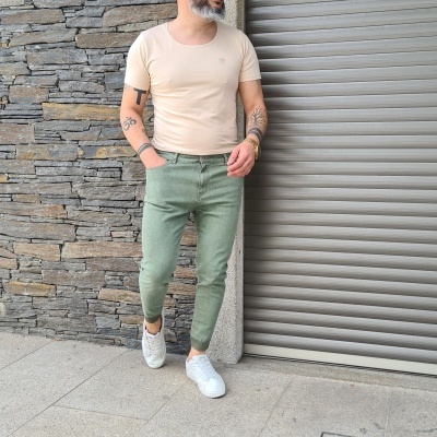 T shirt, decote caviado bege