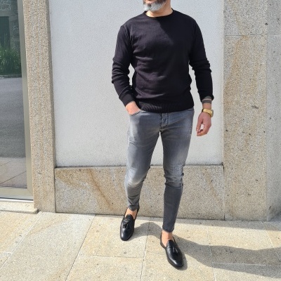 Calças slim fit cinza