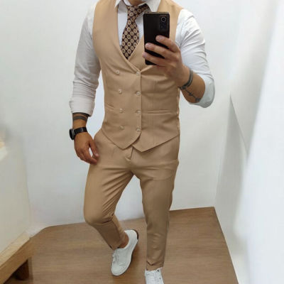 Fato slim ,cor camel  rf 26