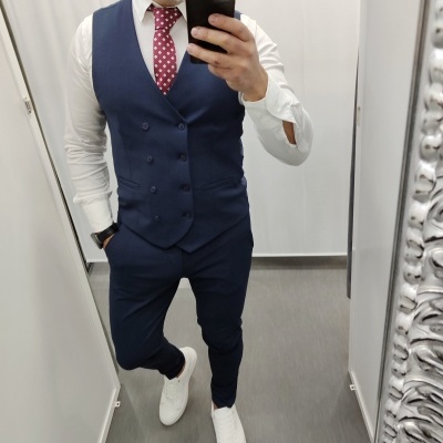 Fato slim fit azul rf 17