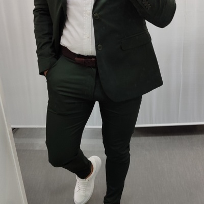 Fato slim fit verde rf 21