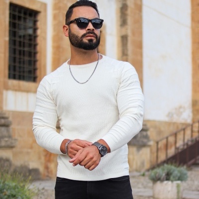 Camisola tricô branca