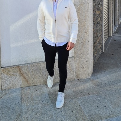 Casaco tricô ,perola