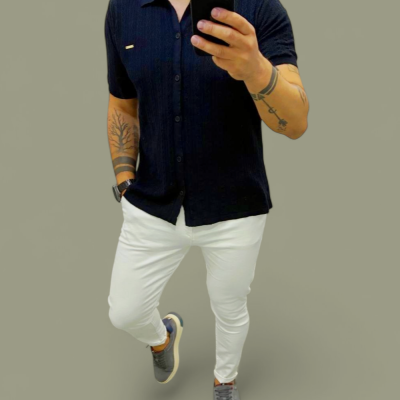 Camisa tricô ,azul marinho