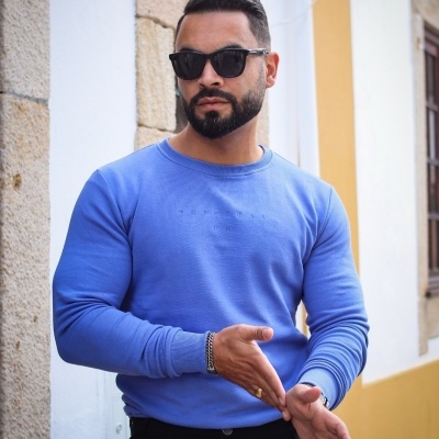 Camisola Algodão azul