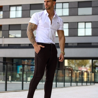 Camisa slim fit, branco