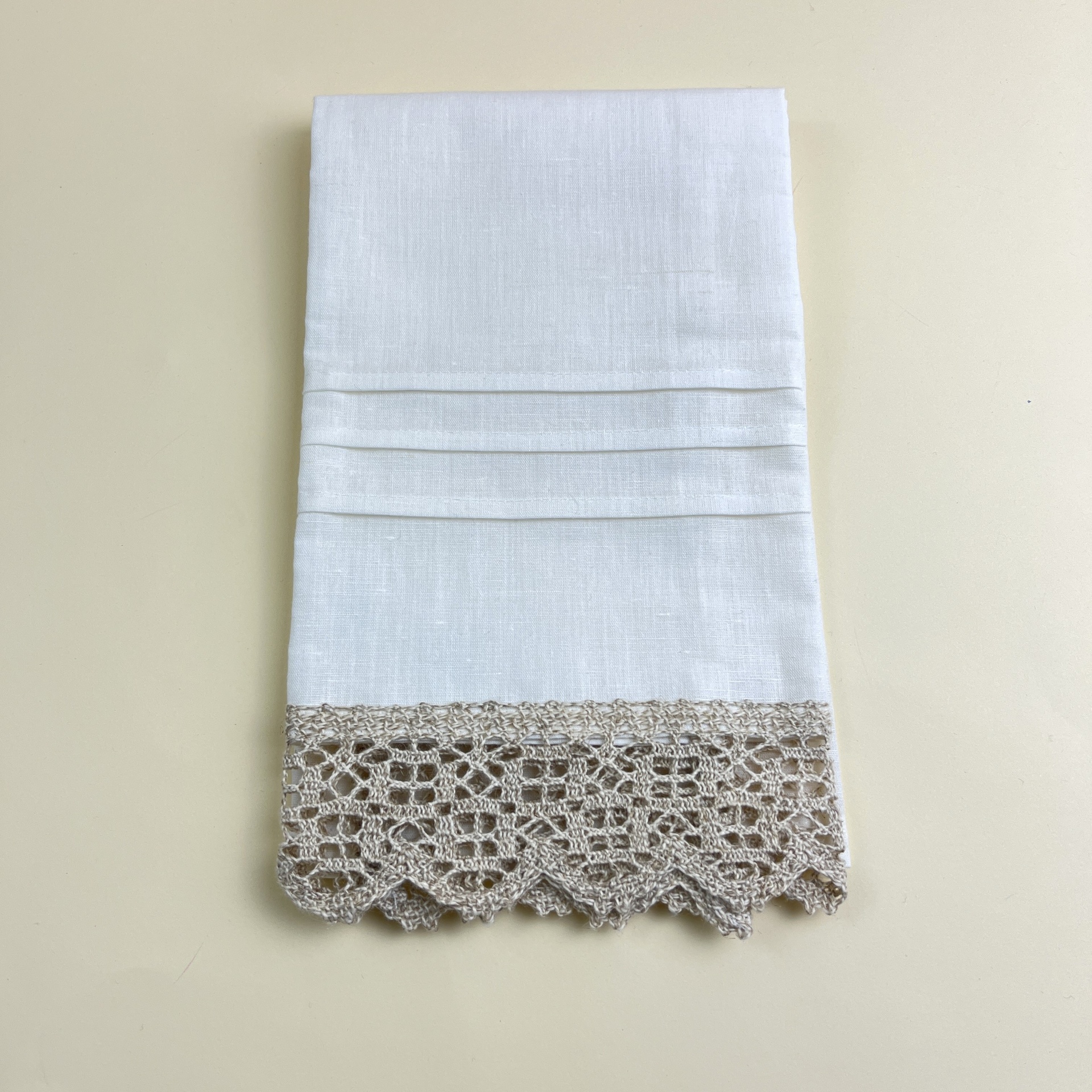 Toalha Batizado Linho Renda Estopa